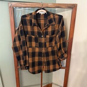 Gilded Intent Black and Brown Plaid Shirt